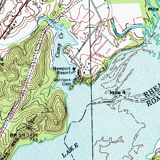 Topographic Map of Garrison Cemetery, TN