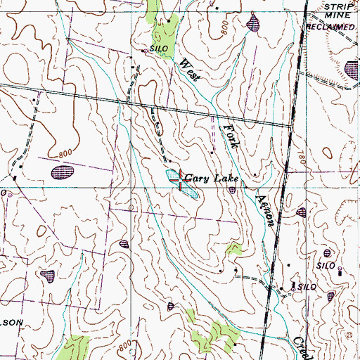 Topographic Map of Gary Lake, TN