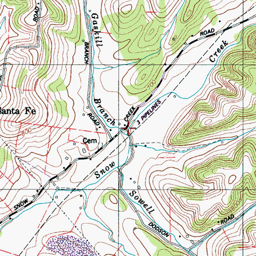 Topographic Map of Gaskill Branch, TN