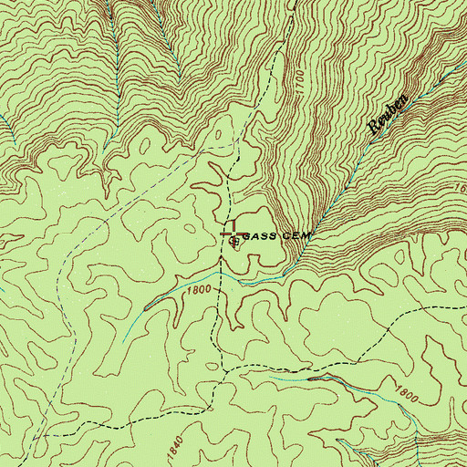 Topographic Map of Gass Cemetery, TN