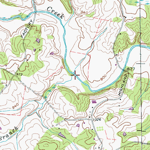 Topographic Map of Gath Branch, TN