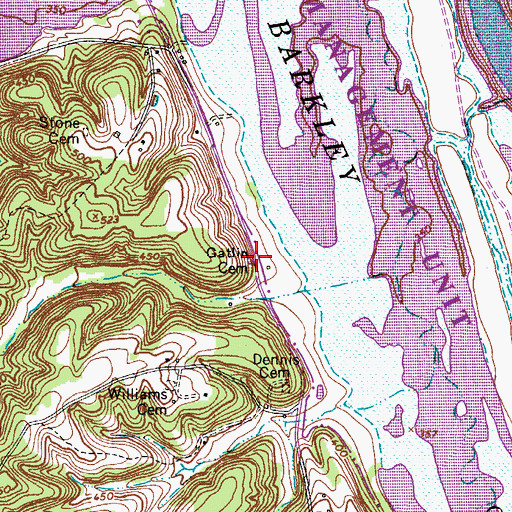 Topographic Map of Gatlin Cemetery, TN