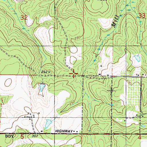 Topographic Map of Walker School, AL