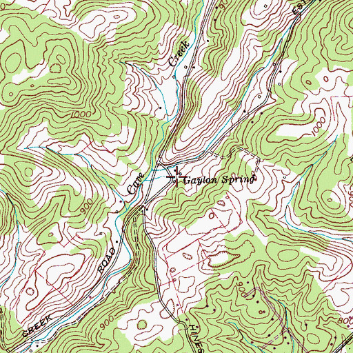 Topographic Map of Gaylon Spring, TN