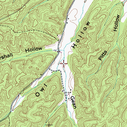 Topographic Map of Gean Hollow, TN