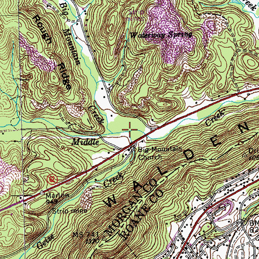 Topographic Map of Geise Creek, TN