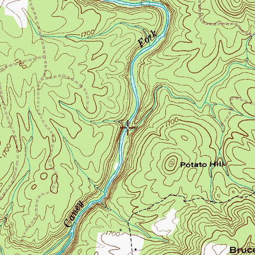 Topographic Map of Gentry Creek, TN