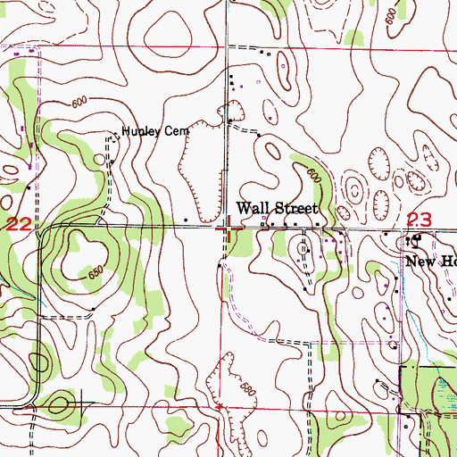 Topographic Map of Wall Street, AL