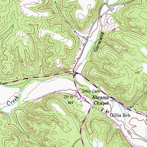 Topographic Map of Germany Branch, TN