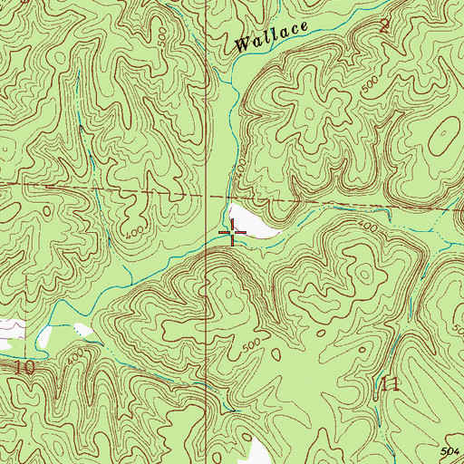 Topographic Map of Wallace Branch, AL