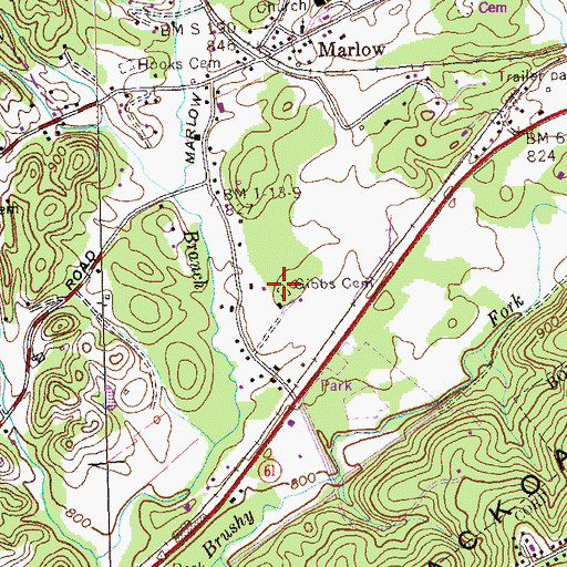Topographic Map of Gibbs Cemetery, TN