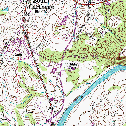 Topographic Map of Gibbs Cemetery, TN