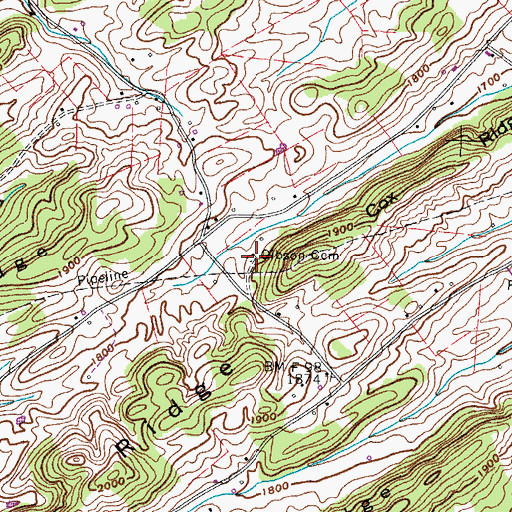 Topographic Map of Gibson Cemetery, TN