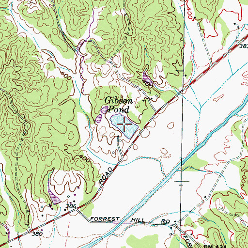 Topographic Map of Gibson Pond, TN