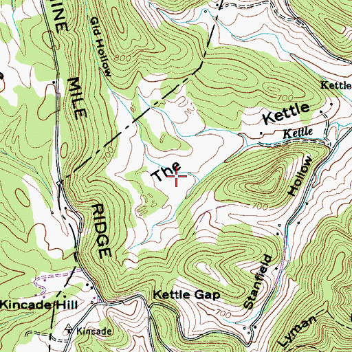 Topographic Map of Gid Hollow, TN