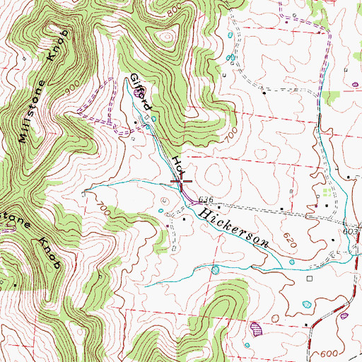 Topographic Map of Gifford Hollow, TN