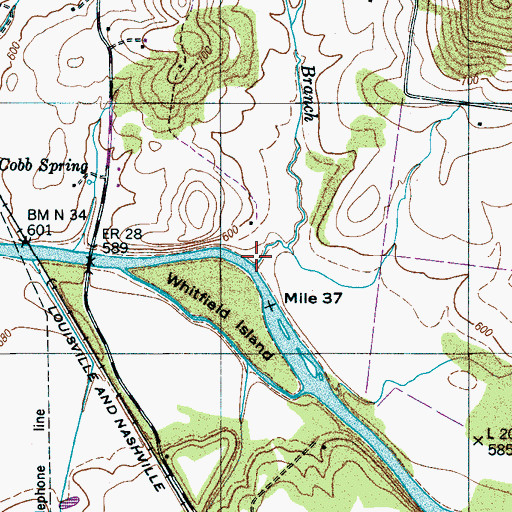 Topographic Map of Gilbert Branch, TN