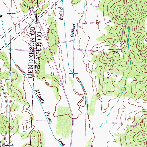 Topographic Map of Gilbert Branch, TN