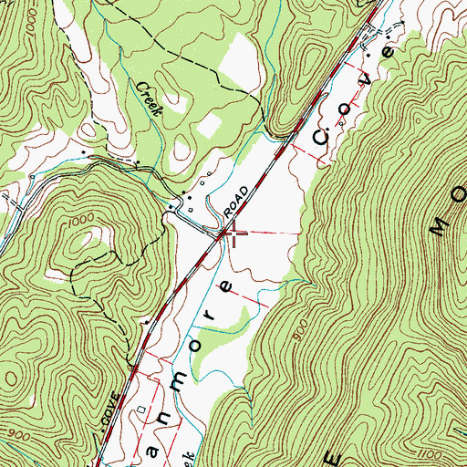 Topographic Map of Gilbreath Creek, TN