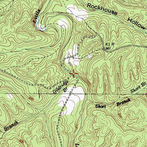 Topographic Map of Gildridge Branch, TN