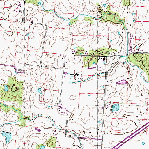 Topographic Map of Gill Cemetery, TN