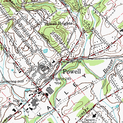 Topographic Map of Gill Spring, TN