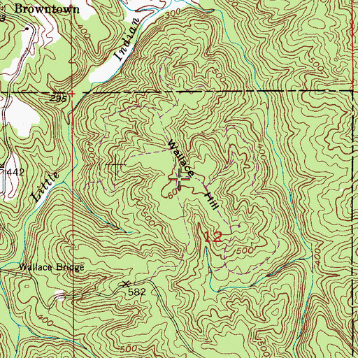 Topographic Map of Wallace Hill, AL