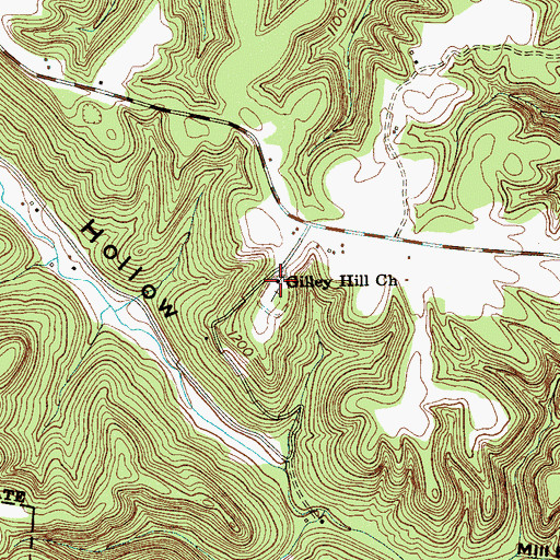 Topographic Map of Gilley Hill Church, TN
