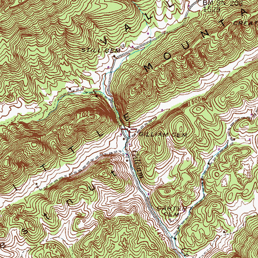 Topographic Map of Gilliam Cemetery, TN
