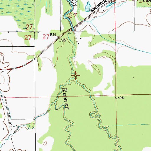Topographic Map of Waller Creek, AL