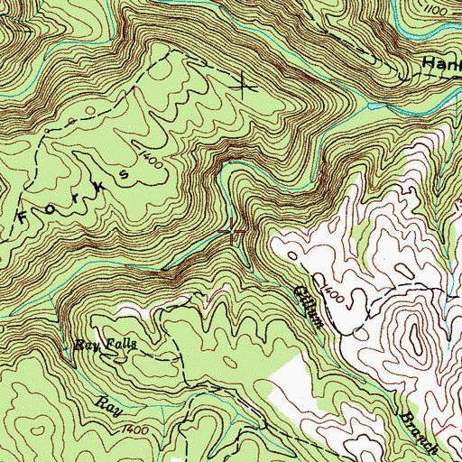 Topographic Map of Gillum Branch, TN