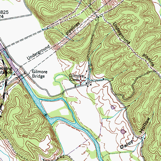 Topographic Map of Gilmer Cemetery, TN