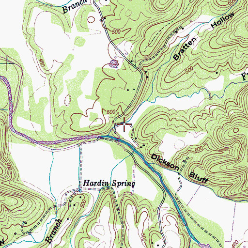 Topographic Map of Gilmore Hollow, TN
