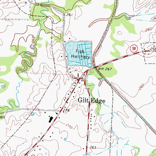 Topographic Map of Gilt Edge, TN