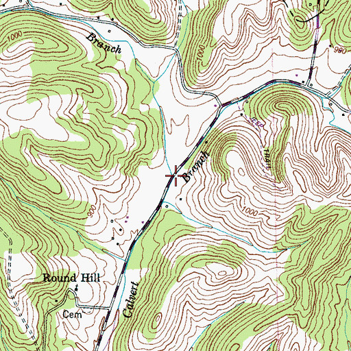 Topographic Map of Gimlet Branch, TN