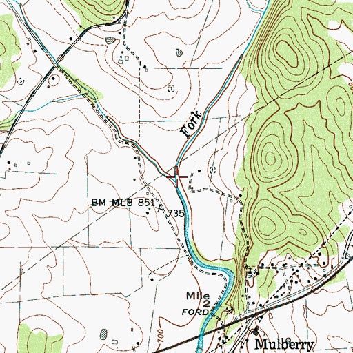 Topographic Map of Gimlet Creek, TN