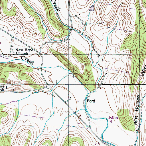 Topographic Map of Gimlet Creek, TN