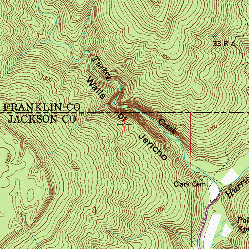 Topographic Map of Walls of Jericho, AL