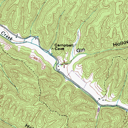 Topographic Map of Gin Hollow, TN