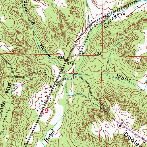 Topographic Map of Walls Branch, AL