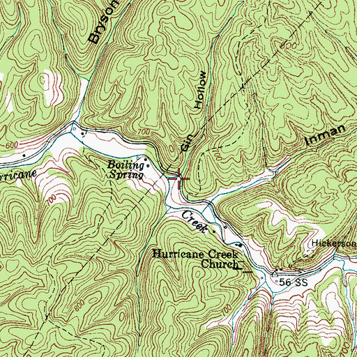 Topographic Map of Gin Hollow, TN