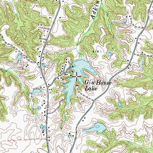 Topographic Map of Gin House Lake, TN