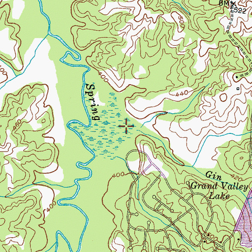 Topographic Map of Gin Pond Branch, TN