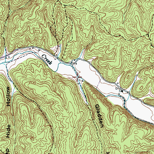 Topographic Map of Gladden Hollow, TN