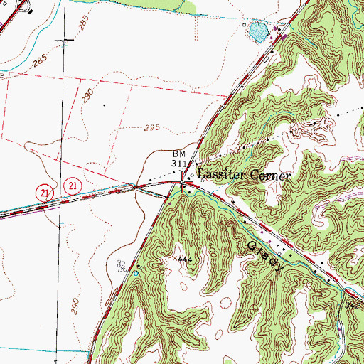 Topographic Map of Glady Hollow, TN
