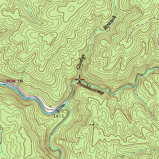 Topographic Map of Gladys Branch, TN