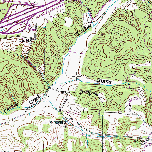 Topographic Map of Glass Hollow, TN