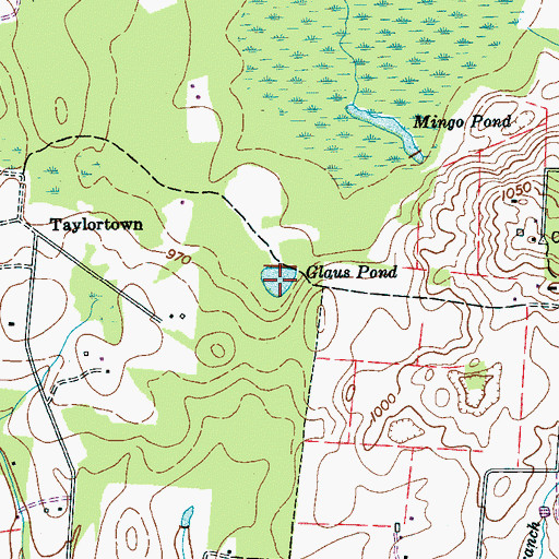 Topographic Map of Glaus Pond, TN
