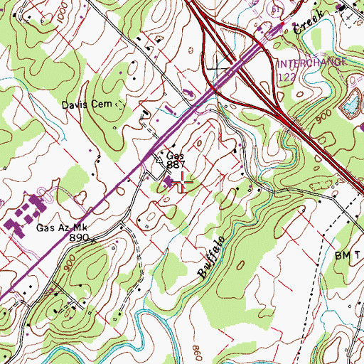 Topographic Map of Glen Alpine Junior High School, TN