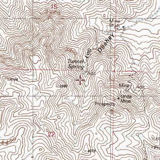 Topographic Map of Tunnel Spring, AZ